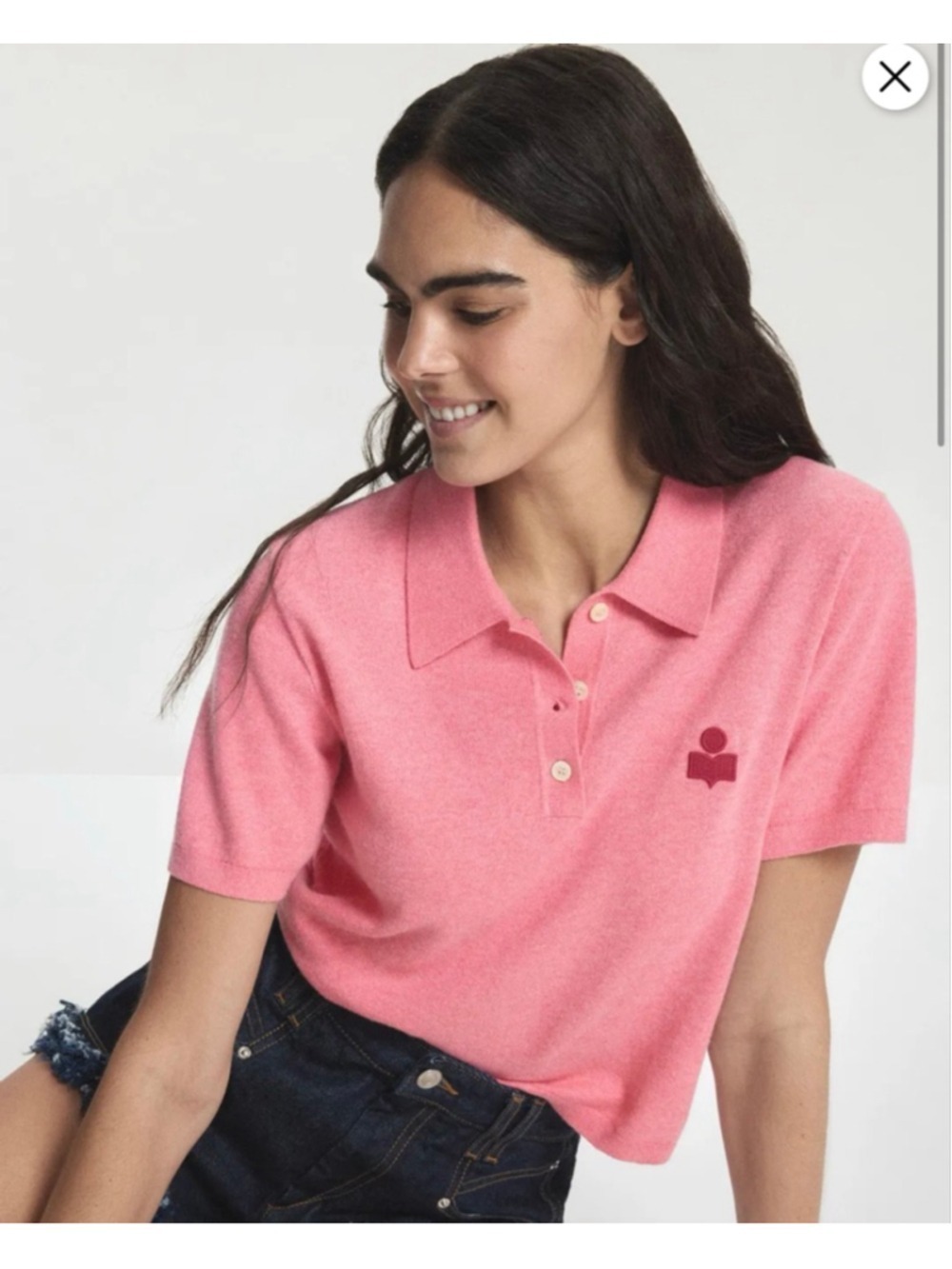 Women's Isabel Marant Etoile Short Sleeve Polo Pink M